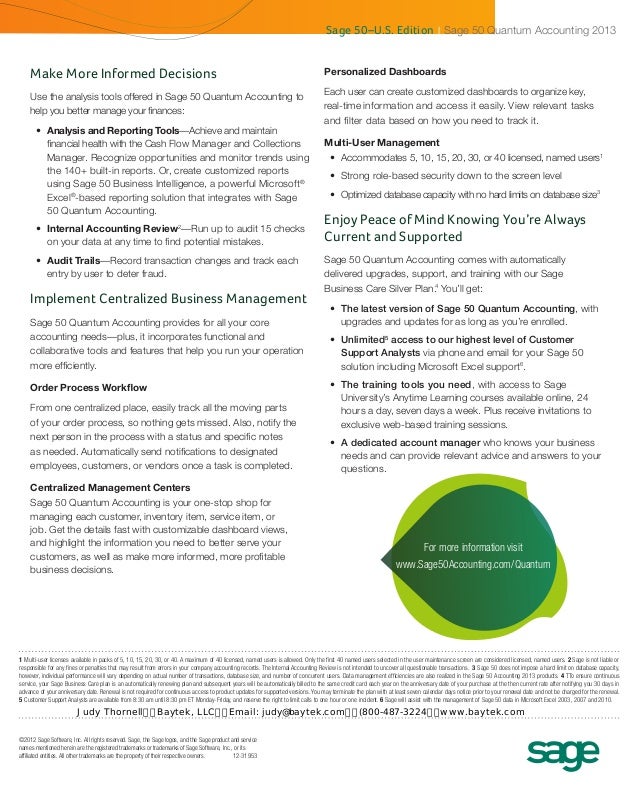 sage 50 quantum accounting 2013